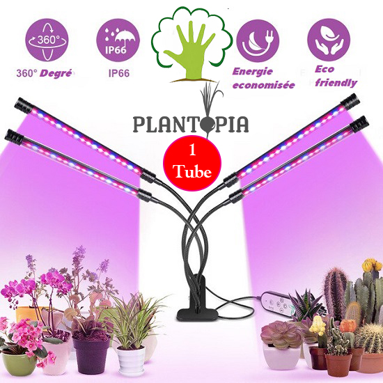 Eclairage horticole au Maroc. 1 Tube LED avec support - Plantopia Maroc